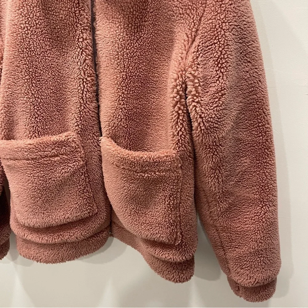 Elodie Faux Shearling Teddy Jacket Full Zip Large Pockets High Collar X-Small